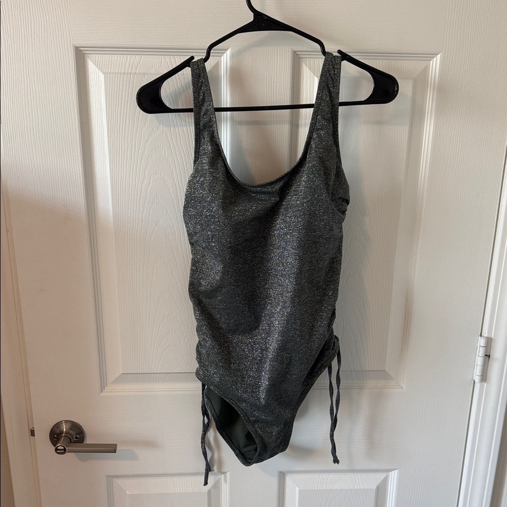 Classic Sparkle One-Piece Swimsuit in Dark Green